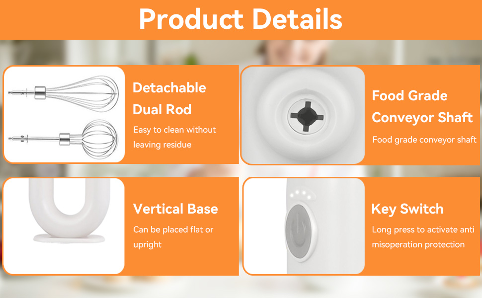 4 Speed Electric Hand Mixer with Whisk