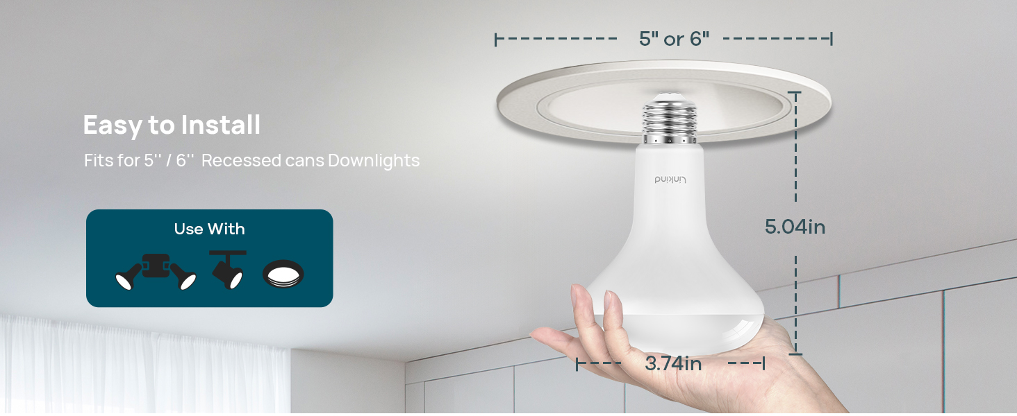 Linkind BR30 led light bulbs dimmable easy installation