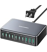 480W USB C Charger Block, Rocoren 10-Ports USB C Charging Station for Multiple Devices,PD 100W Ga...