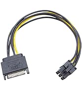 YiKaiEn SATA 15 Pin to 6 Pin Video Card GPU Power Supply Cable 8.6inch 22cm (1 Pack)