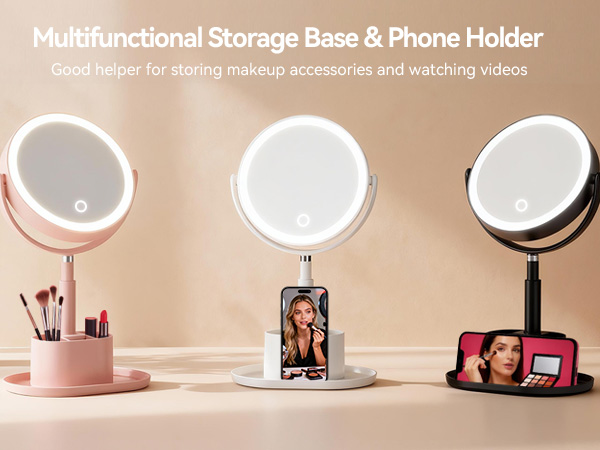 vanity mirror with lights, lighted makeup mirror with magnification, makeup mirror with lights