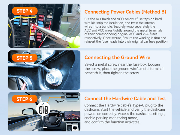 ddpai dash cam hardwire kit installation