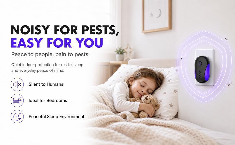 Indoor Ultrasonic Repellent for Roach, Rodent, Mouse, Bugs, Ant, Mosquito, Mice, Spider