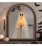 ORIENTAL CHERRY Halloween Decor - 11" x 13.8" Light Up Ghost Mirror - Spooky Halloween Decoration...
