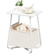 CHOEZON Side Table, Small Nightstand with Detachable Oxford Fabric Basket, Bedside Table, for Sma...