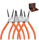 ValueMax 4 PCS Snap Ring Pliers Heavy Duty Set, Circlip Pliers Kit with Straight Bent Jaw Precisi...