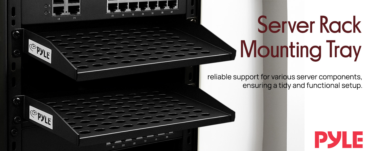 19-Inch 1U Server Rack Shelf Vented Shelves For Good Air Circulation, Cantilever Mount, 