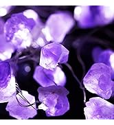 BOHON Decorative Lights Amethyst LED String Lights Battery Operated with Remote 10 ft 40 LEDs Nat...