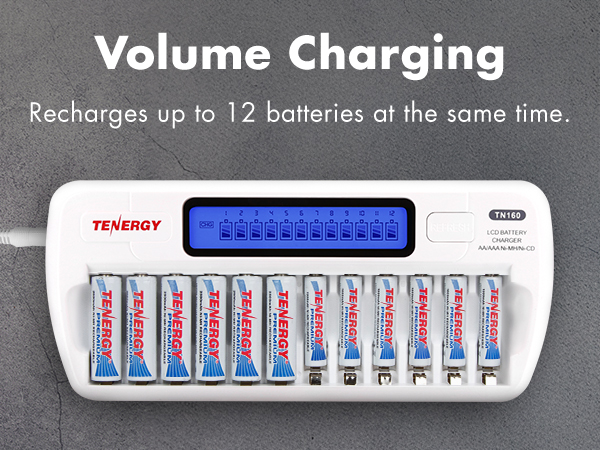 recharges up to 12 batteries at the same time