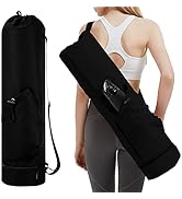 sportsnew Yoga Mat Bag with Water Bottle Pocket and Bottom Wet Pocket, Exercise Yoga Mat Carrier ...