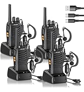 JUCJET H888S (4 Pack) Walkie Talkies Handheld Two Way Radio with Original Earpieces, 2-Way Radios...