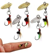 Dovesun Fly Fishing Lures Fly Fishing Flies Wet/Dry Fishing Lures with Fishing Spinner for Bass S...