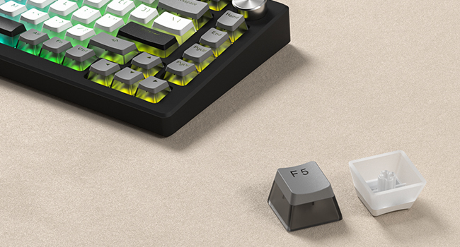 PBT Shine Through Keycaps for mechanical keyboard, Pudding Keycaps 60% 75% 100% Keyboard