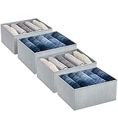 DIMJ Wardrobe Clothes Organizer, Drawer Organizers for Clothing with 5 Compartments, Fabric Close...