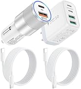 USB C Car Charger Fast Charging for iPhone 15,36W Dual Port QC 3.0&amp;PD 20W Cigarette Lighter USB C...