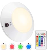 HONWELL Battery Powered Ceiling Light with Remote, Indoor LED Ceiling Light Fixtures, Wireless Sh...