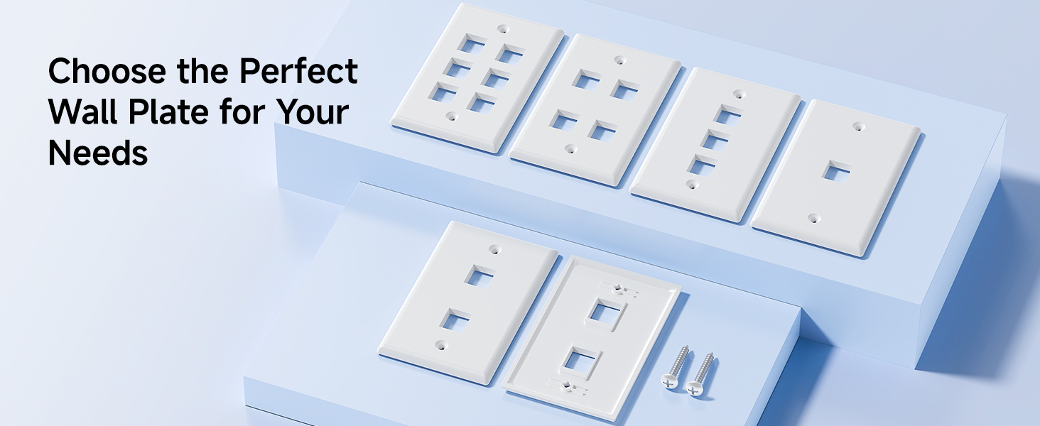 Low Profile 2-Port Keystone Jack Wall Plate