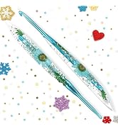 Katech 5mm Crochet Hooks with Floral Pattern-Elegant &amp;Unique Crochet Needles-Longer Smooth Glide ...