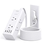 One Beat 10Ft Extension Cord with Multiple Outlets,Flat Plug Power Strip Surge Protector with 10 ...