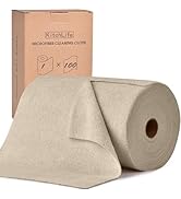 KitchLife Microfiber Cleaning Cloth Roll, 100 Pack - Tear-Away Towels, Lint-Free, Reusable, Washa...