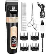Petsaunter Dog Clippers for Grooming Kit, 4-Speed &amp; LCD, Low Noise Electric Trimmer for Grooming,...