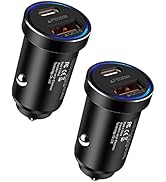 iPhone 13 Car Charger, [2Pack/38W] 2 Port Fast Charger Block with USB C& QC 3.0 Power Adapter, Po...