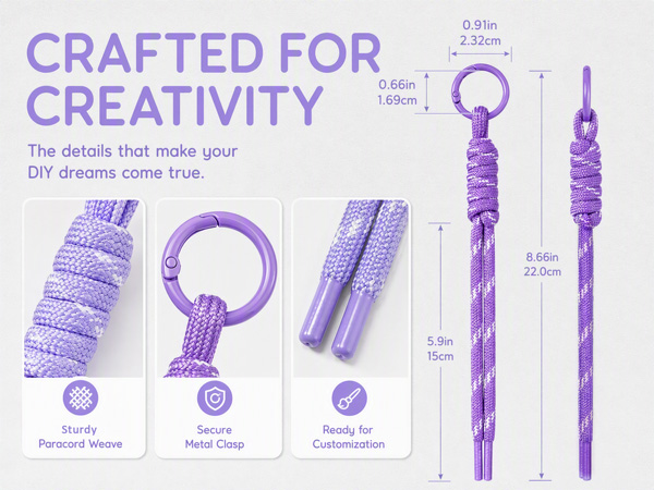 Hzopcw Paracord Rope Keychain