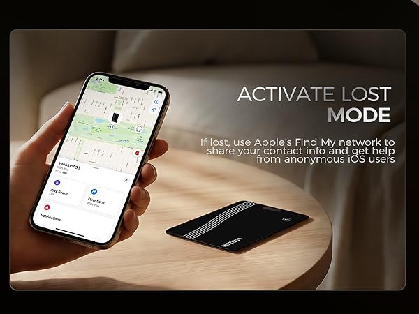 Wallet Tracker Card (iOS Only) Apple MFi Certified Slim Tracking Card