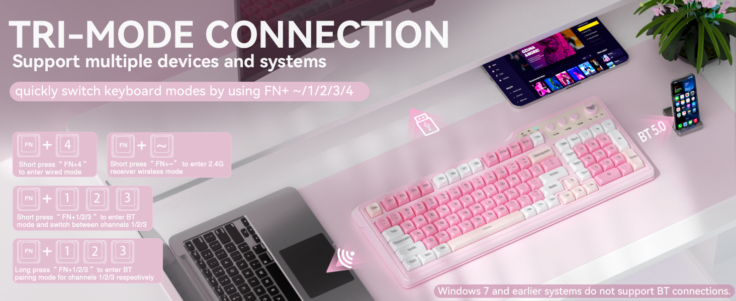 Wireless Keyboard full size pc gaming keyboard wireless creamy keyboard AULA F3099 AULA keyboard