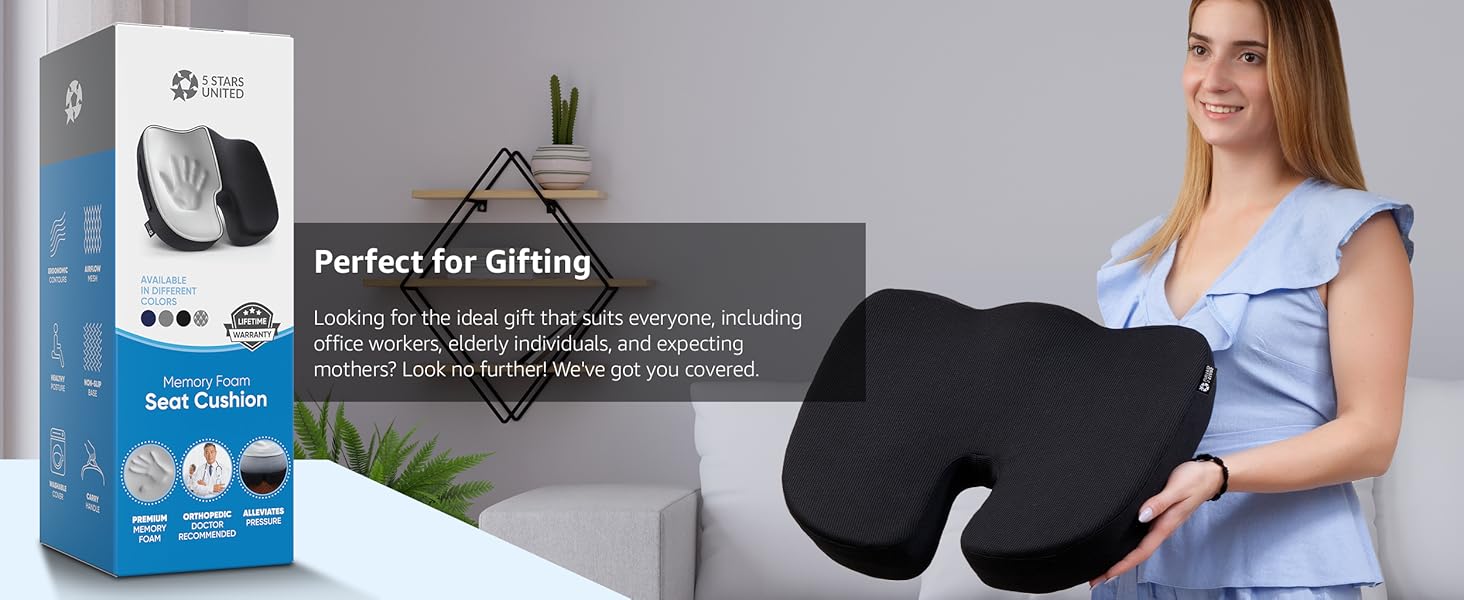 5 stars united seat cushion pillow for office chair cushion for tailbone pain sitting pillow