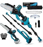 8 Inch Cordless Pole Saw for Makita 18V Battery (No Battery), Brushless Electric Chainsaw with Ex...