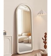Delma Arched Full Length Mirror, Free Standing Floor Flannel Frame Mirror for Leaning or Hanging,...