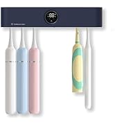 Electric Toothbrush Holder and Cleaner Auto Cleaning and Drying Toothbrushs in Circle Wall Mounte...
