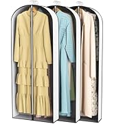 Liuoud 60” Garment Bags for Hanging Clothes 4” Gusseted - with Clear Window, Breathable Fabric, M...