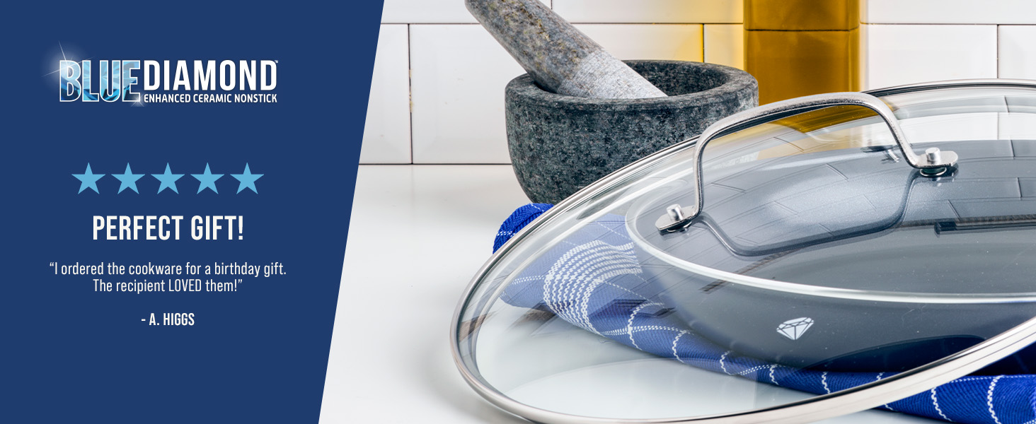 BlueDiamond, Ceramic Nonstick, PFAS-Free, Non-Toxic, Cookware, Frypans, Classic