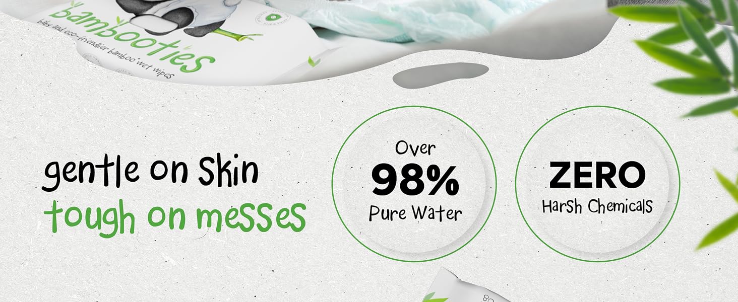 gentle on skin tough on messes water based wipes