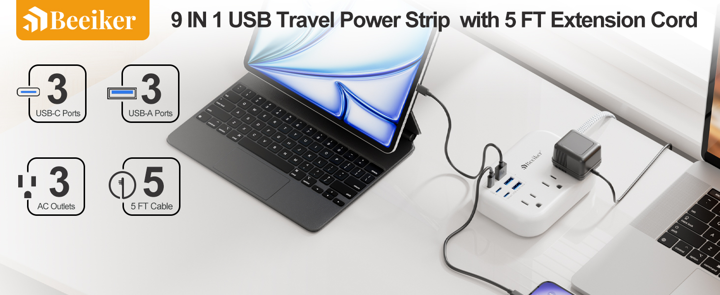 6 USB TRAVEL POWER STRIP