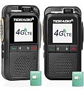 TIDRADIO TD-G100 Rapid Unlimited Range Walkie Talkies with SIM Cards, 4G POC Two Way Radios Natio...