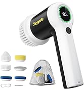 Swyprrix Electric Spin Scrubber, Cordless Shower Scrubber with Battery LCD Display for Kitchen, B...