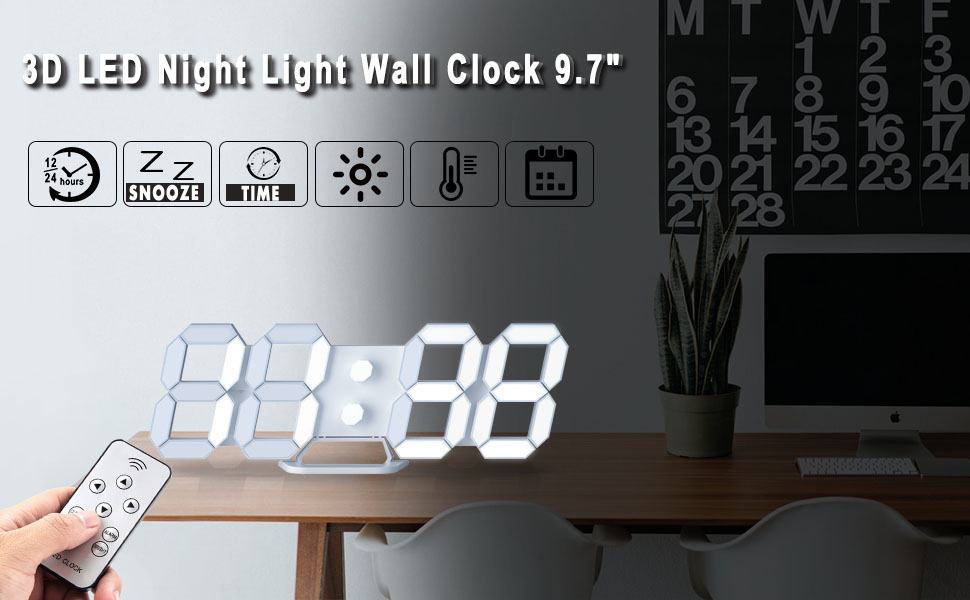 led digital wall clock