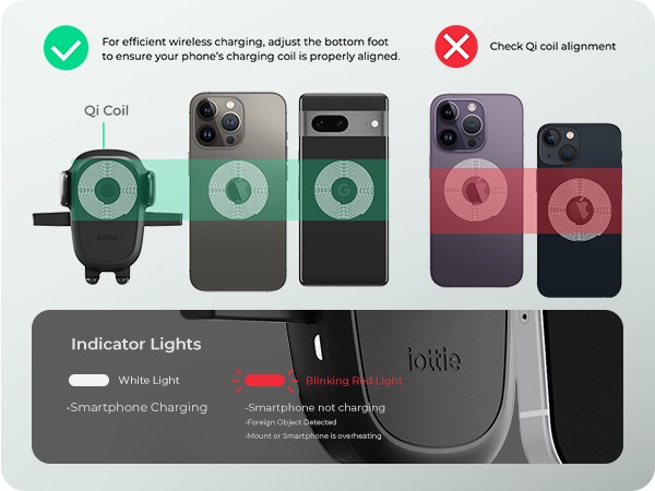 Wireless Charging Car Phone Mount Car Phone Holder iPhone Phone Mount Wireless Charging Mount