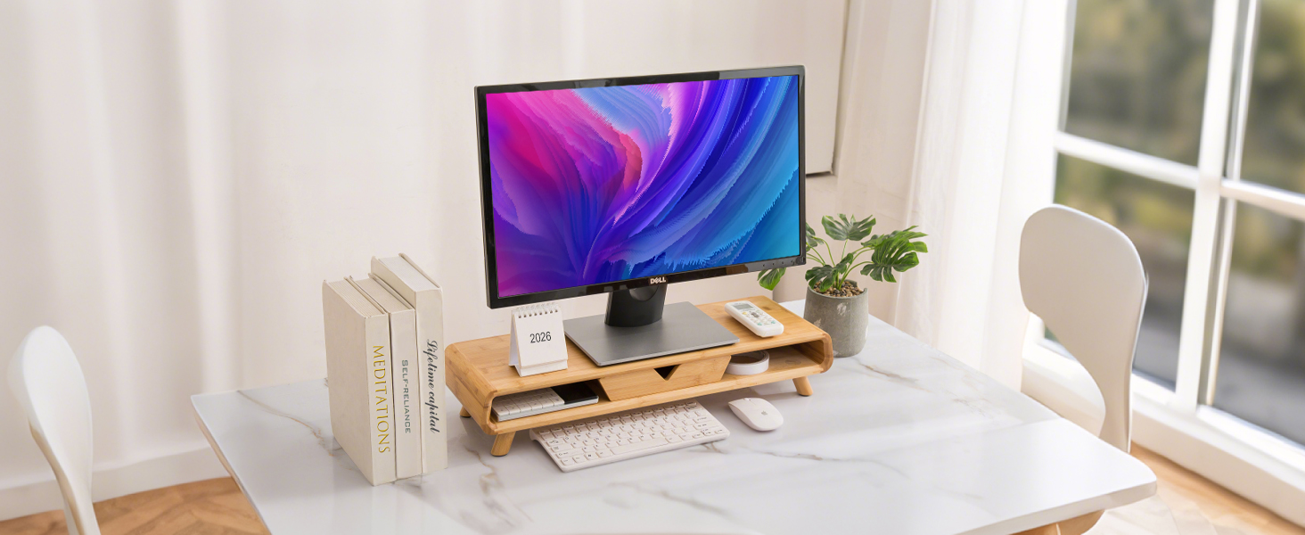bamboo monitor stand