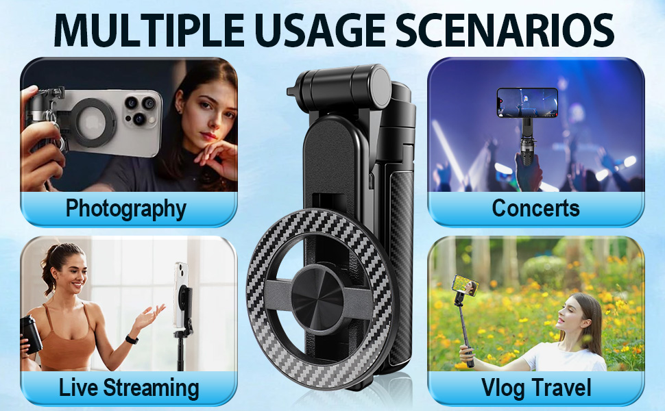 Portable Pocket Size Selfie Stick for iPhone Magsafe,360° Rotation Phone Tripod