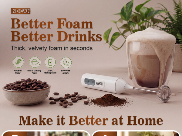 Rechargeable Milk Frother Handheld