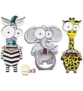 ZOSTLAND 3PCS Funny Zebra Elephant Giraffe Phone Ring Universal 360°Adjustable Phone Case Finger ...