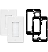 Iwillink Brush Wall Plate with Low Voltage Mounting Bracket 2-Pack, Cable Pass Through Insert for...