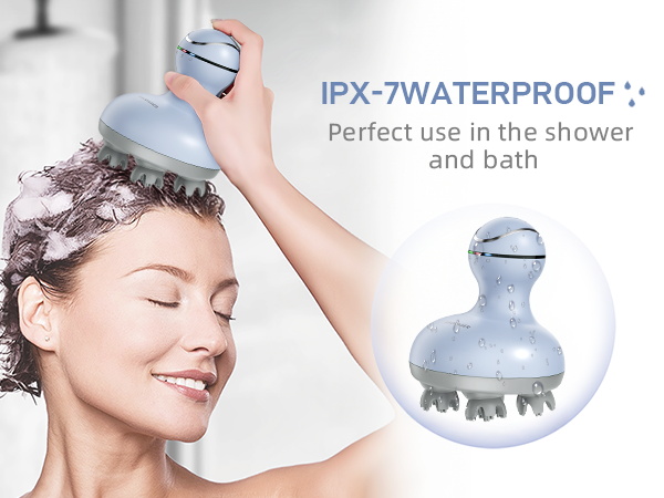 cotsoco Electric Scalp Head Massager with 4 Heads 84 Nodes for Hair Growth and Stress Release