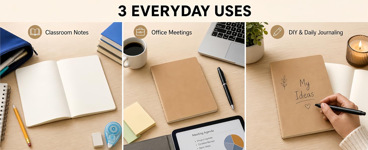 3 EVERYDAY USES Classroom Notes Office Meetings DIY &amp;amp;amp; Daily Journaling