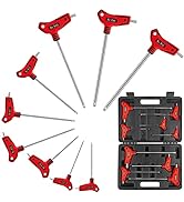TOMMARS 9PC T Handle Torx Wrench Set, S2 Steel, T10 - T50 Tamper Proof Star Key Set