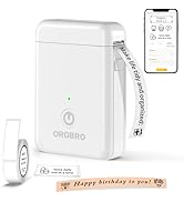 ORGBRO Label Maker Machine with Tape, X1 Portable Bluetooth Mini Label Printer, Support Pre-Cut &amp;...
